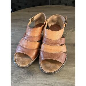 Nurture Women's Leather Sandals Sz 8.5 Mylo 2-tone Brown Good to Very Good Cond!